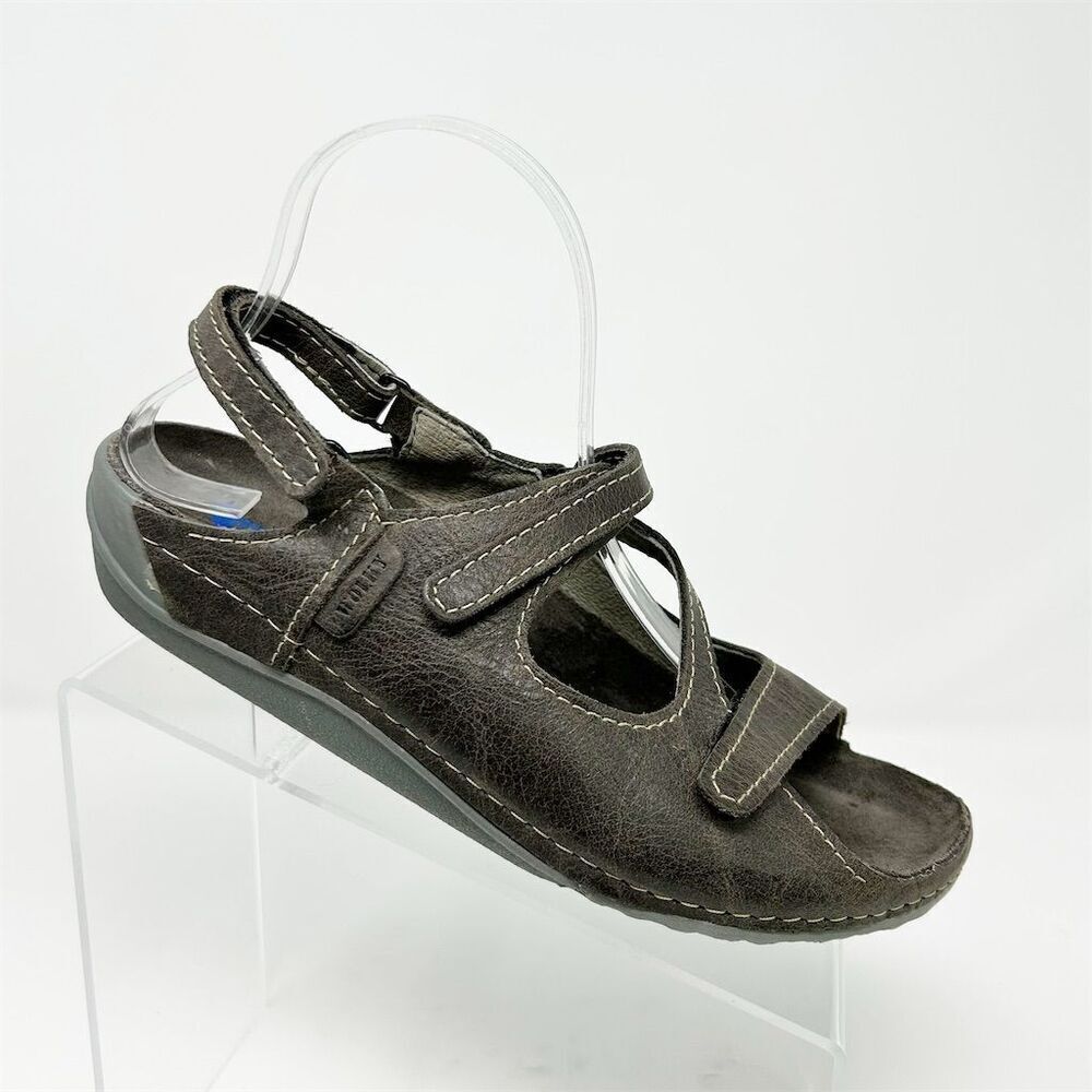 Wolky Slingback Sandals Natural Brown Leather Size 39 (US 8) Casual Buckle